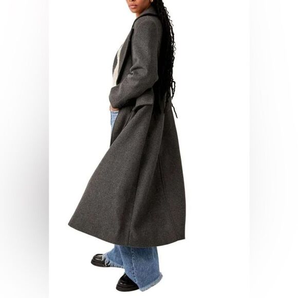Free People Victoria Flared Wool-Blend Coat, NWT, Size M